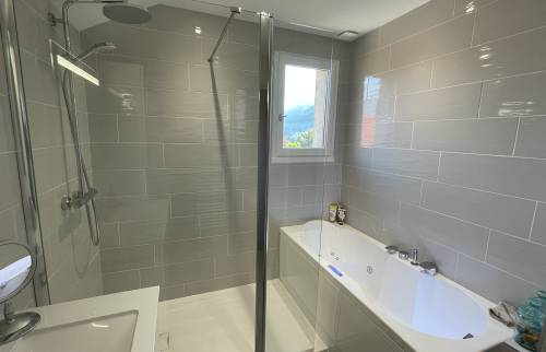 la nouvelle douche et la nouvelle baignoire