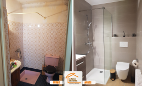 Salle de bain design Grignon, Travaux salle de bain Savoie, Ventilation salle de bain, Transformation salle de bain