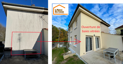 Ouverture de baies vitrées côté terrasse (Montgeron 91230)