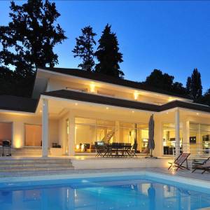 Construction maison d'architecte contemporaine - Vue de nuit 