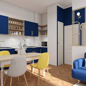 Cuisine chic avec plan de travail imitation marbre à Angers – Mélissa Damianthe
