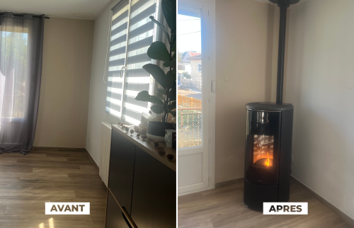 Installation poêle à granulés - Avant Après