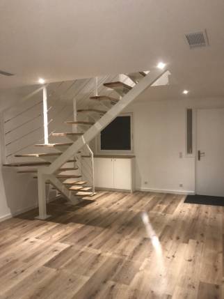 Installation escalier à limon central