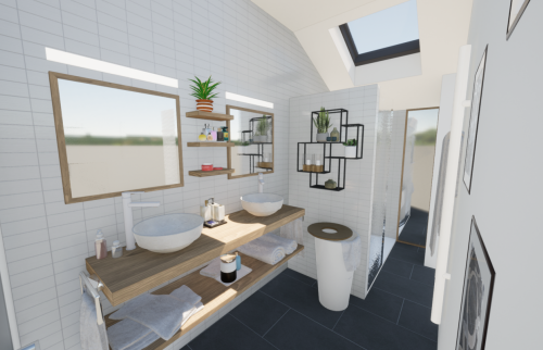 Plans 3D Rénovation d'une salle de bains à Bouguenais