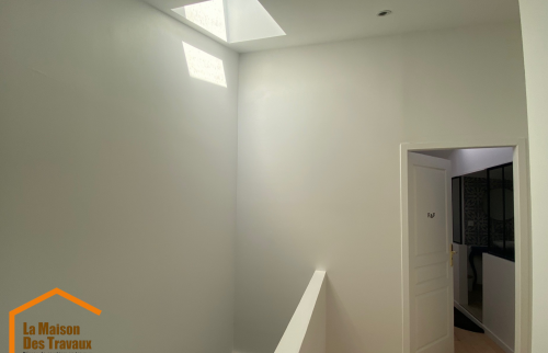 APRES Cloison de séparation en plaque ee plâtre et peinture
