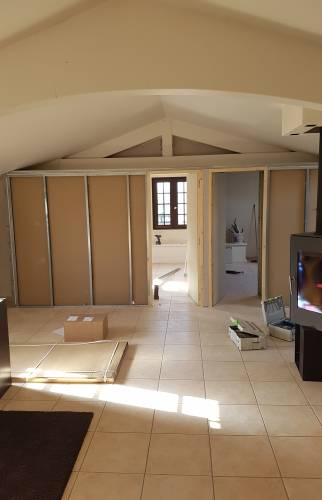 Pendant travaux : Installation des cloisons - Amiens
