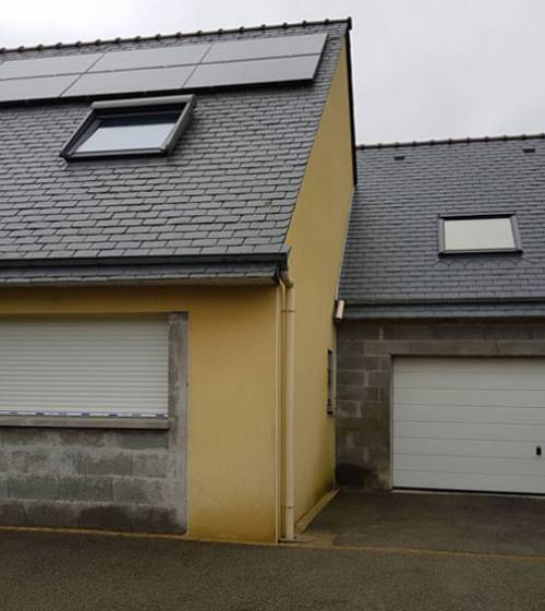 Extension de garage en cours de finition