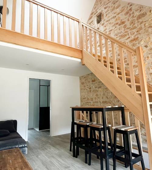 Rénovation d'un escalier sur mesure et mezzanine