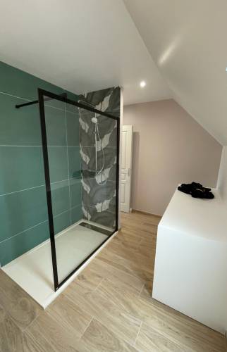 Douche avec receveur extra plat