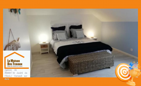 Une chambre rénovée avec soin grâce à La Maison Des Travaux Dreux, alliant confort moderne et finitions élégantes.