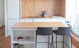 Aménagement d'une cuisine avec îlot central dans un appartement - Villepinte 93