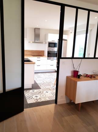 Verrière entre cuisine et salon Craponne