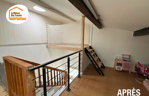 filet d’habitation mezzanine, courtier en travaux Annemasse, rénovation espace sous combles, projet mezzanine Ville-en-Sallaz, maison familiale Haute-Savoie