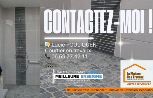 Un projet ? Contactez Lucie Pouliquen, votre courtière à Quimper, pour une salle de bains sur mesure et sans stress !