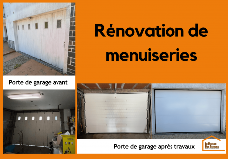 Rénovation de menuiserie avec remplacement de porte de garage - Nantes 44