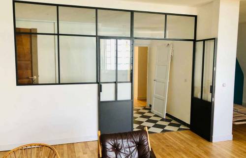 Verrière d'atelier Intra-muros à Saint-Malo avec porte 2 ouvrants