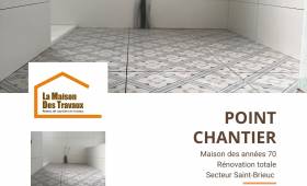 Nouvelle salle de bains rénovée avec carrelage contemporain à Saint-Brieuc