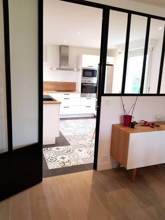 Installation de verrière entre cuisine et salon Arras