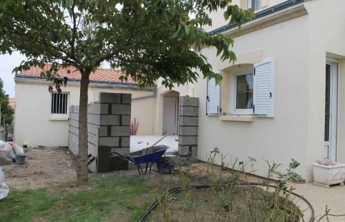Travaux en cours - Salle de bains - Réalisation d'une extension à St Sébastien sur Loire
