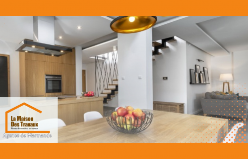 Transformation moderne d'une maison à Marmande : ouverture de cuisine et mezzanine