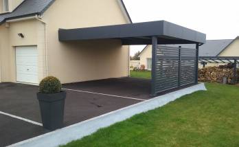 carport adossé double emplacement en alu à Magny-le-Hongre (77)