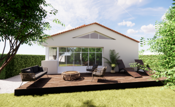 PROCHAINEMENT - Création d'une extension de maison de 20 m² à Rezé (44400) - vue du jardin : baie vitrée type verrière