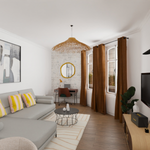 Conception 3D d'une pièce de vie de 40 m² - Amélie Clémencet - La Maison Des Architectes