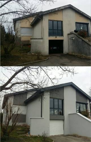Saint Didier au Mont d'Or : Rénovation de la façade d'une villa contemporaine
