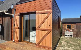 Extension avec baie vitrée coulissante (Colleville-Montgomery 14880)