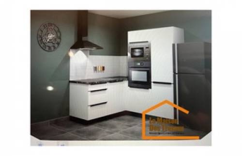 Plan 3D d'une cuisine sur mesure française à Romagnat 