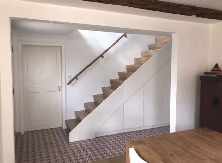 Habillage escalier, carreau de ciment à Saint Louis