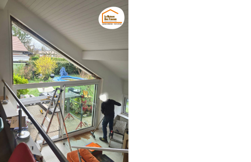 rénovation maison Bassin Genevois, remplacement fenêtres Douvaine, remplacement menuiseries Annemasse, baie vitrée maison rénovation, travaux menuiserie extérieure, rénovation fenêtres maison