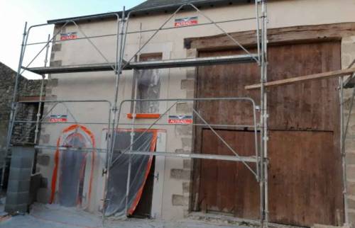 Façade pendant les travaux