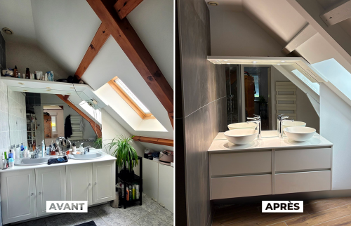 Rénovation d'une salle de bain - Avant après
