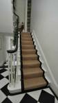 Revêtement en sisal dans un escalier