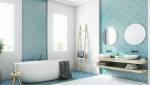 Salle de bain couleur et sobre baignoire