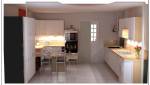 Cuisine ouverte dans un appartement T1 à La Baule