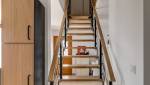Escalier au quart turnant hévéa avec garde corpsmétal et tampe bois - Hendaye - 64700 -