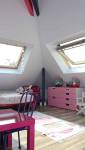 Chambre d'enfant avec mobilier rose