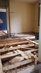 Avant travaux : dépose complète de l'ancien parquet en bois massif