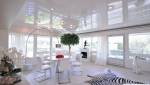Plafond tendu aspect lambris blanc