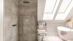 salle de bain rénové tendance et lumineuse