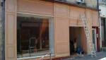 Rénovation de devanture de boutique en bois (Calvados)