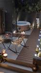 Agencement de terrasse vue de nuit