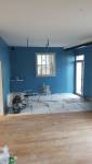 Pendant travaux : peinture bleu céruléen