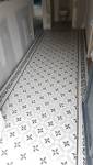 Pendant travaux : sol imitation carreau de ciment installé