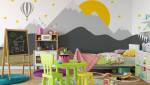 Un papier peint panoramique dans une chambre d'enfant à Tours (37).