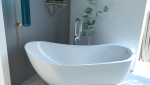 baignoire îlot acrylique avec dosseret
