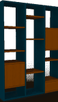 Bibliothèque Vert Canard et bois avec modules, MYCS