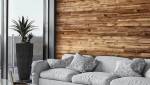 Lambris mural bois stratifié salon